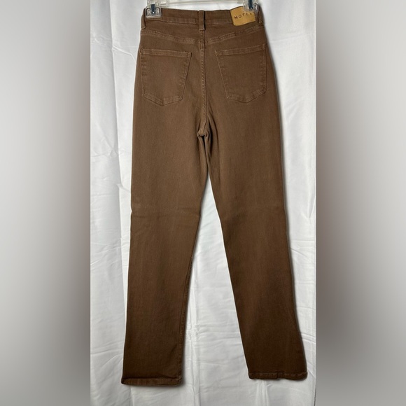 Motel Rocks XS Straight Leg Jeans Rich Brown - Picture 3 of 7